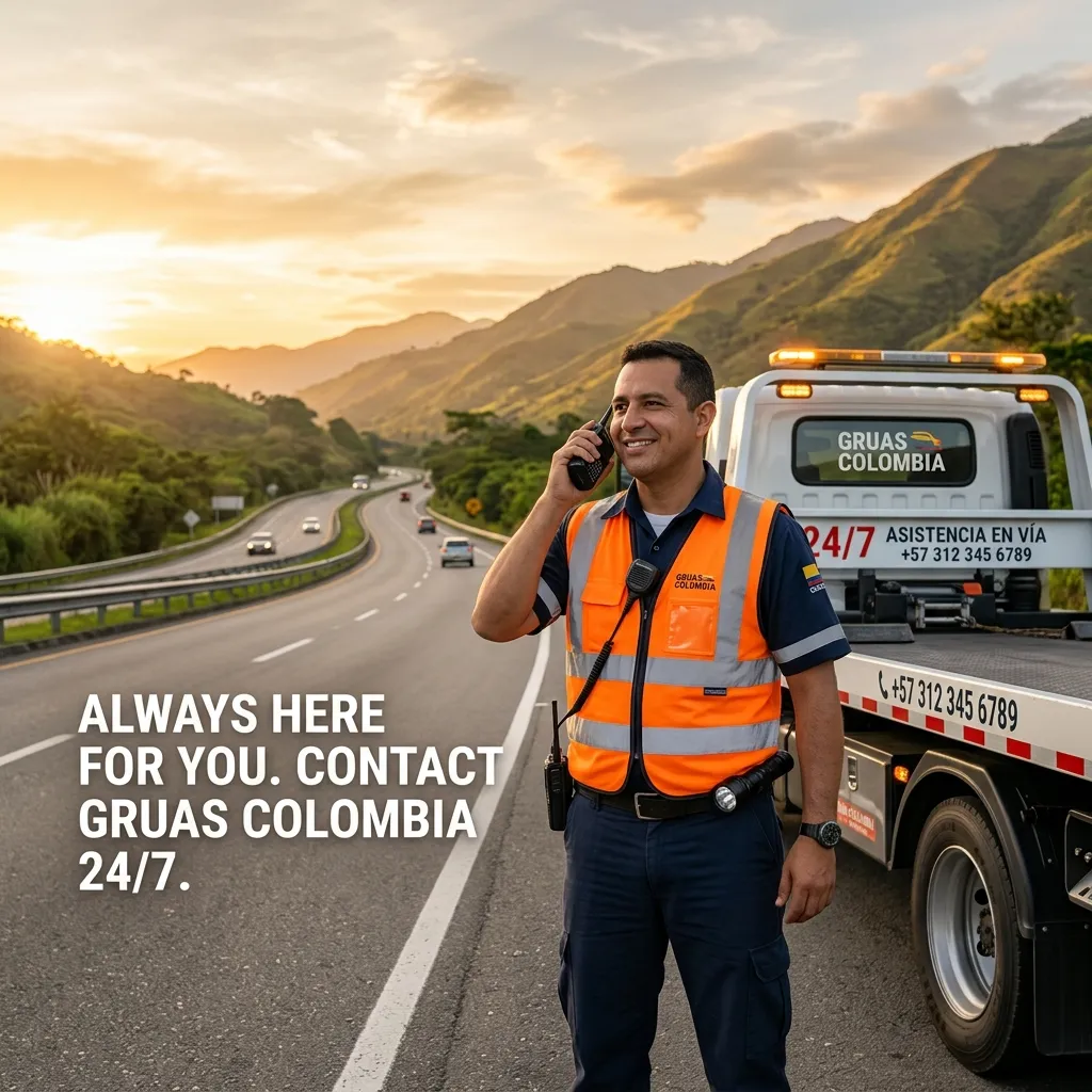 Operador de TRANSPIGRUAS atendiendo llamada en carretera