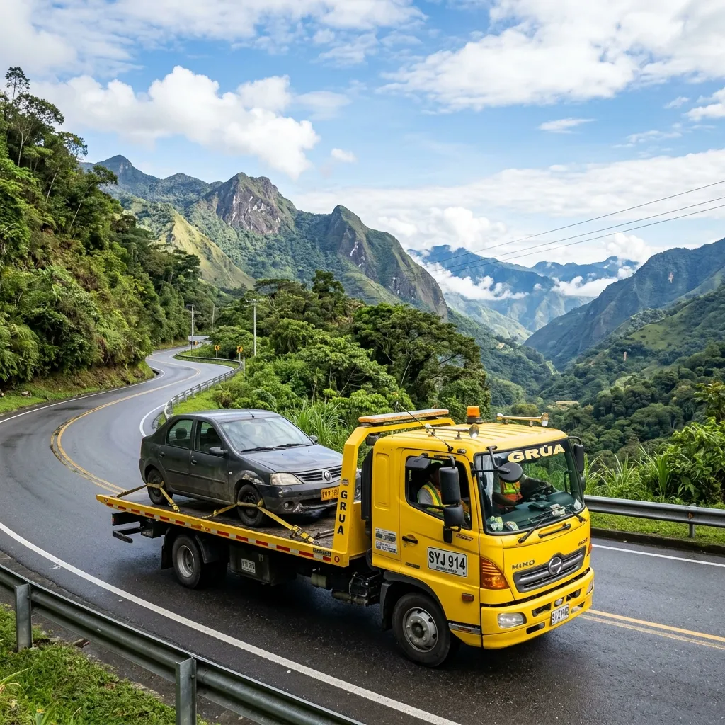 Servicio de grúa en carretera montaña
